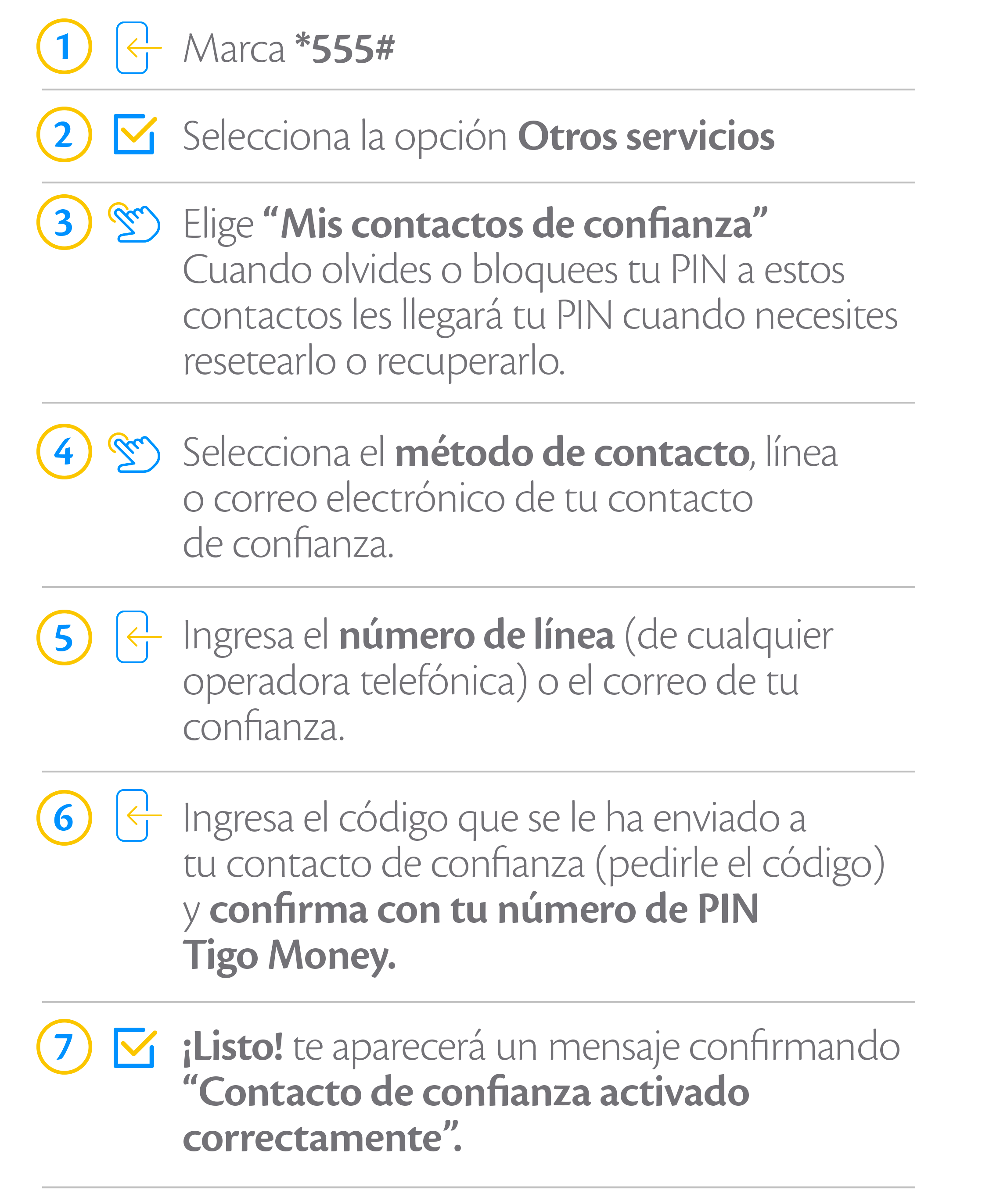 como agregar contactos de confianza