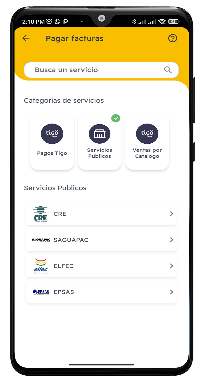 Paga tus servicios con Tigo Money 5